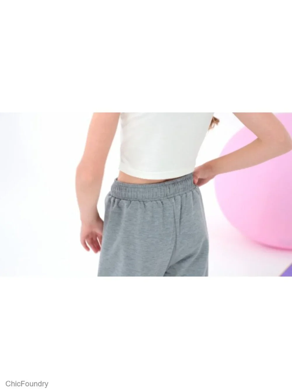 Wide Leg Sweatpants for Girls, Loose Athletic Kids Pants with Pockets